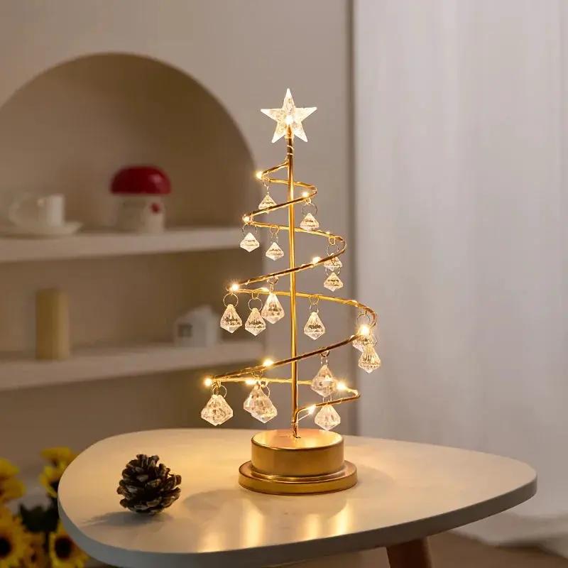 Metal Christmas Tree with Warm White Lights by House Of Avana