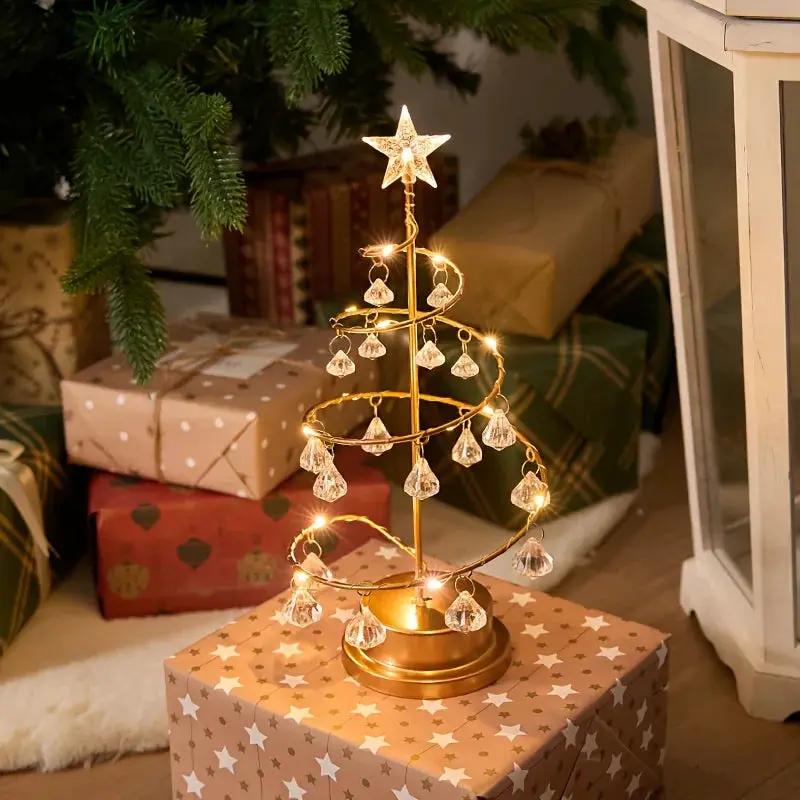 Metal Christmas Tree with Warm White Lights by House Of Avana