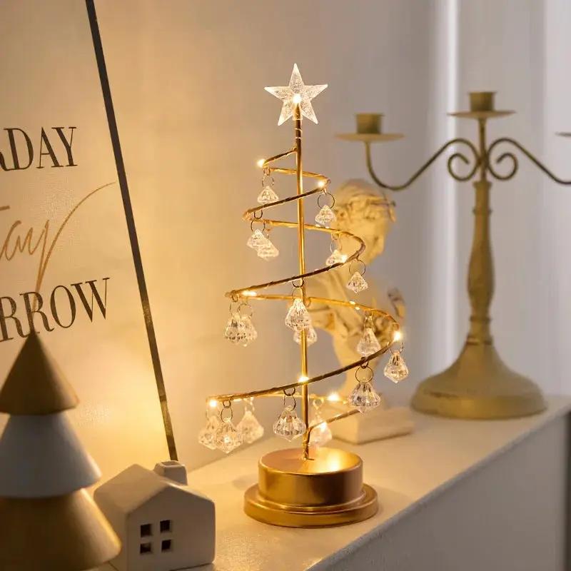 Metal Christmas Tree with Warm White Lights by House Of Avana