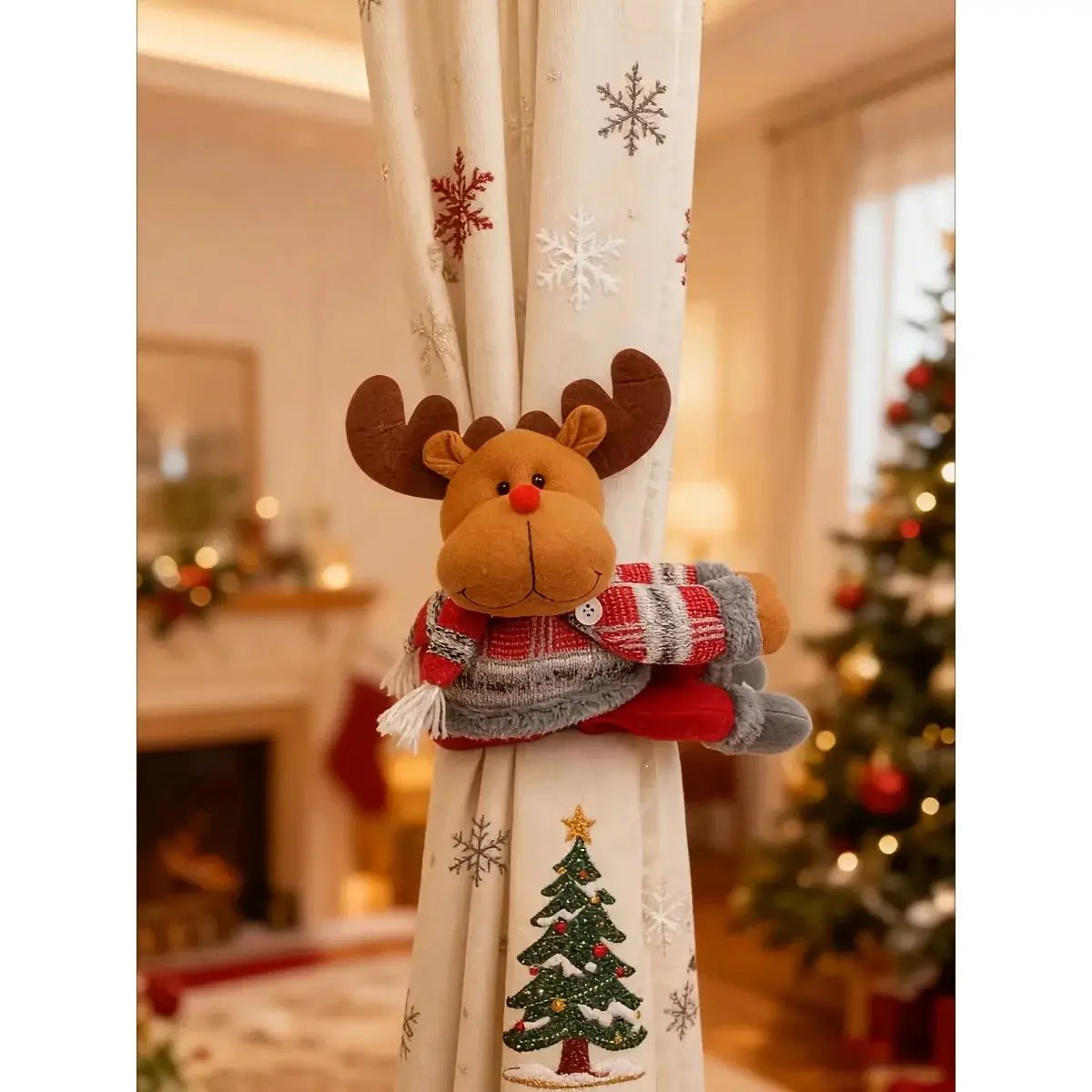 Metal Curtain Buckles - Christmas Santa Claus, Deer, Snowman Designs by House Of Avana