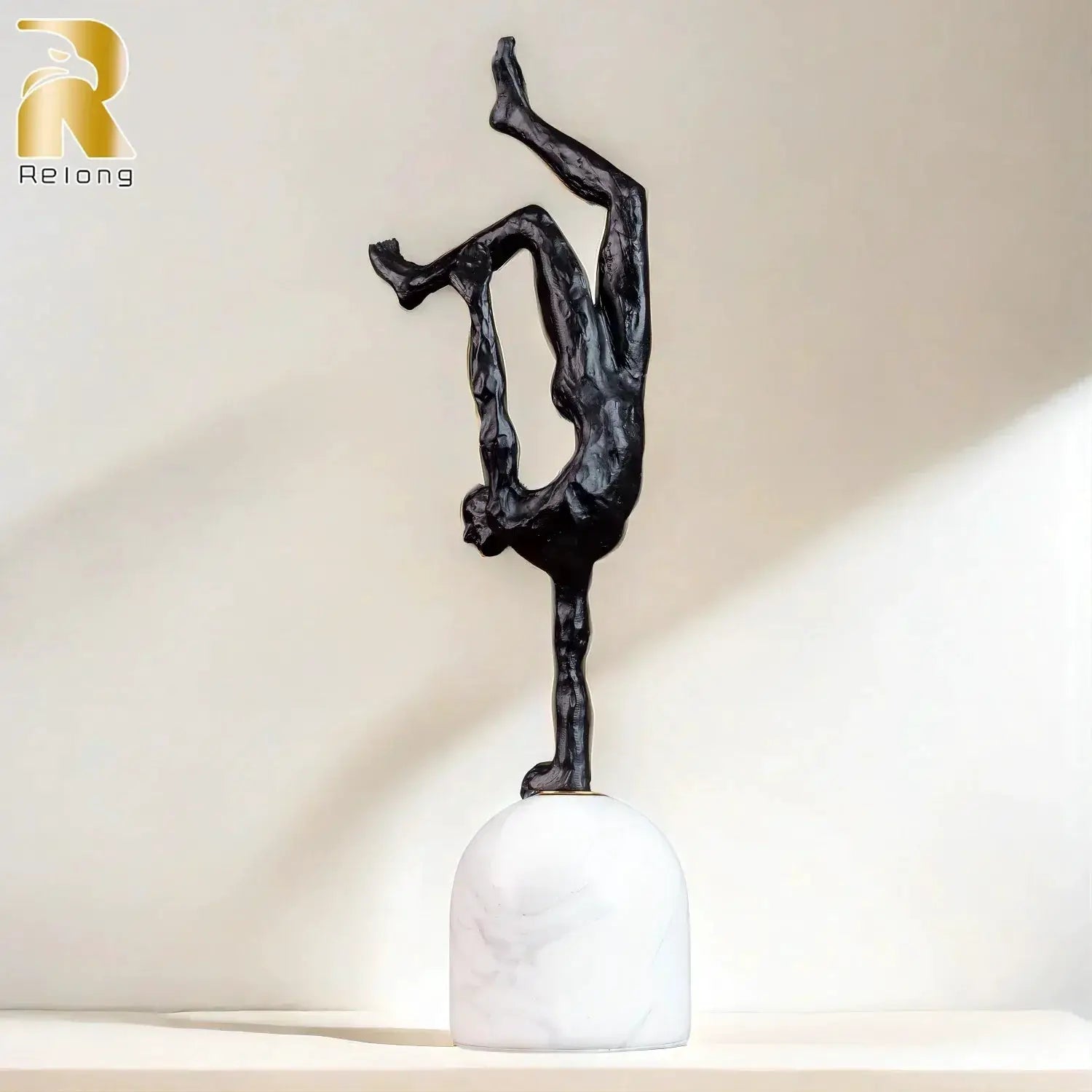 Metal Figurine - Modern Metal Marble Base by House Of Avana