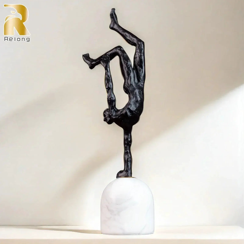 Metal Figurine - Modern Metal Marble Base by House Of Avana