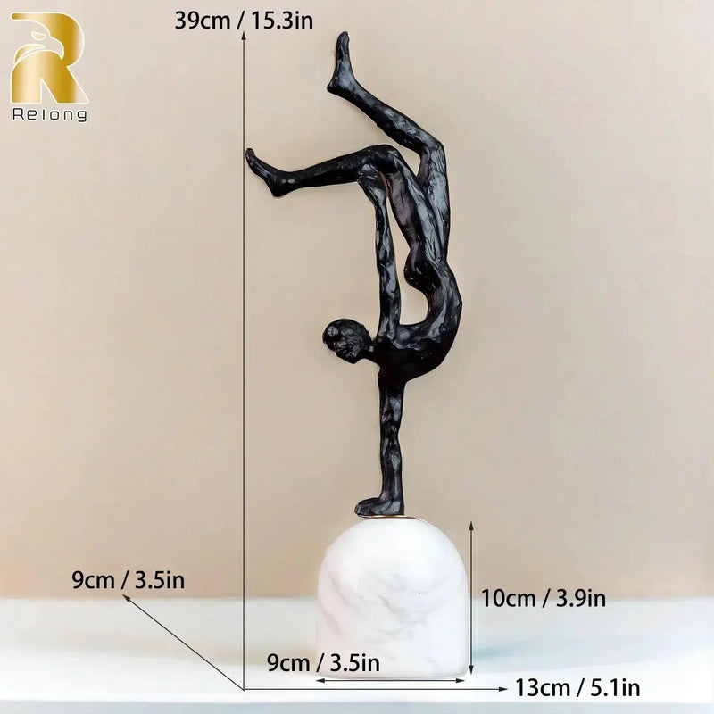 Metal Figurine - Modern Metal Marble Base by House Of Avana