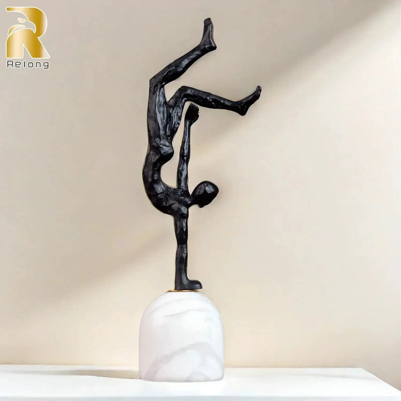Metal Figurine - Modern Metal Marble Base by House Of Avana