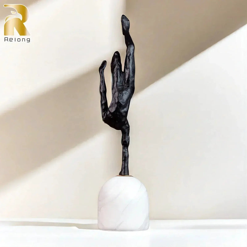 Metal Figurine - Modern Metal Marble Base by House Of Avana