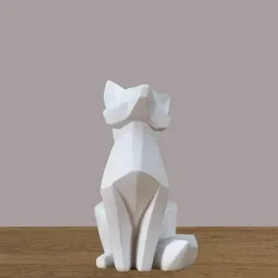 Geometric Fox Sculpture Set Modern Animal Figurines by House Of Avana