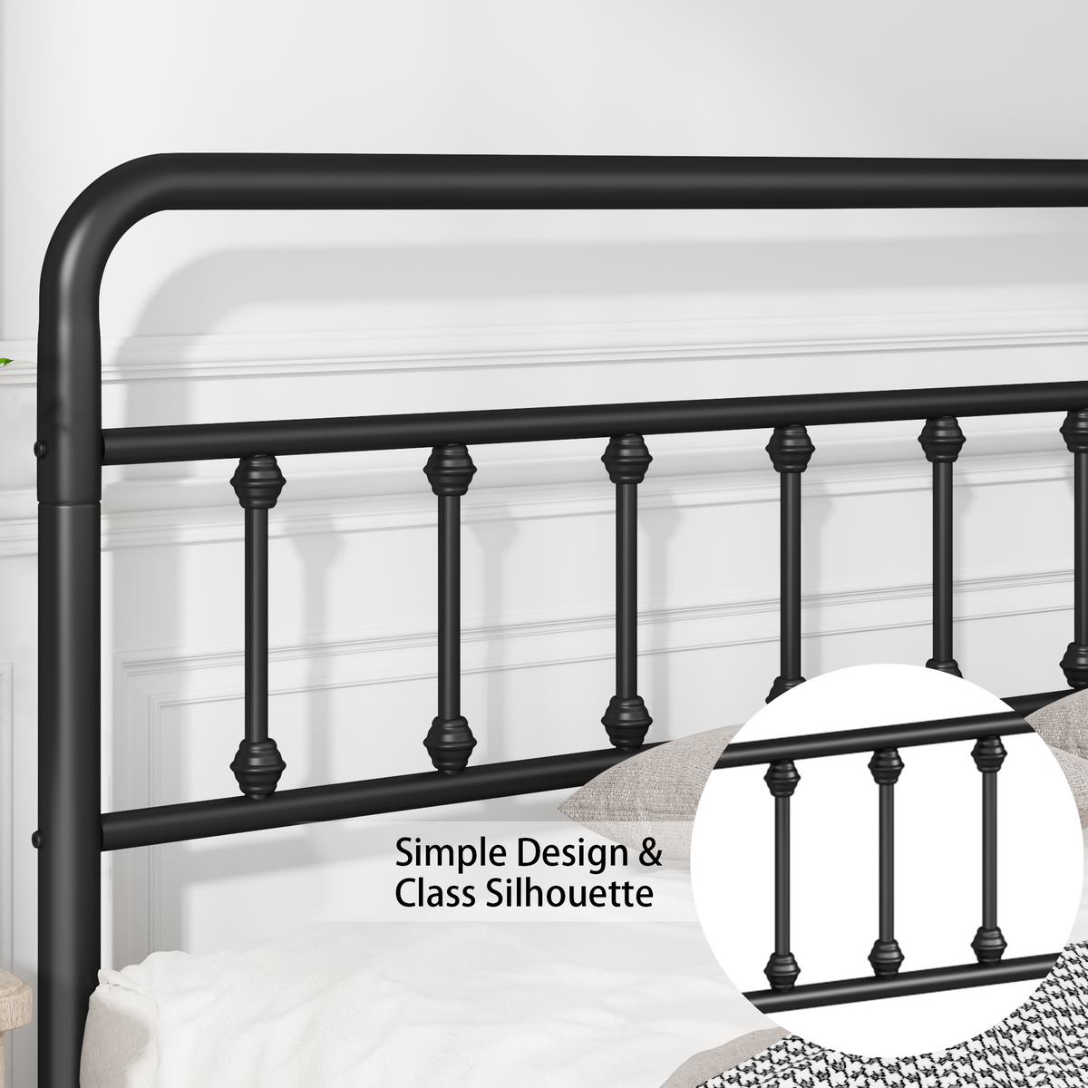 Metal Full Size Bed Frame with Headboard and Under Bed Storage - Black, photo 5 of 8