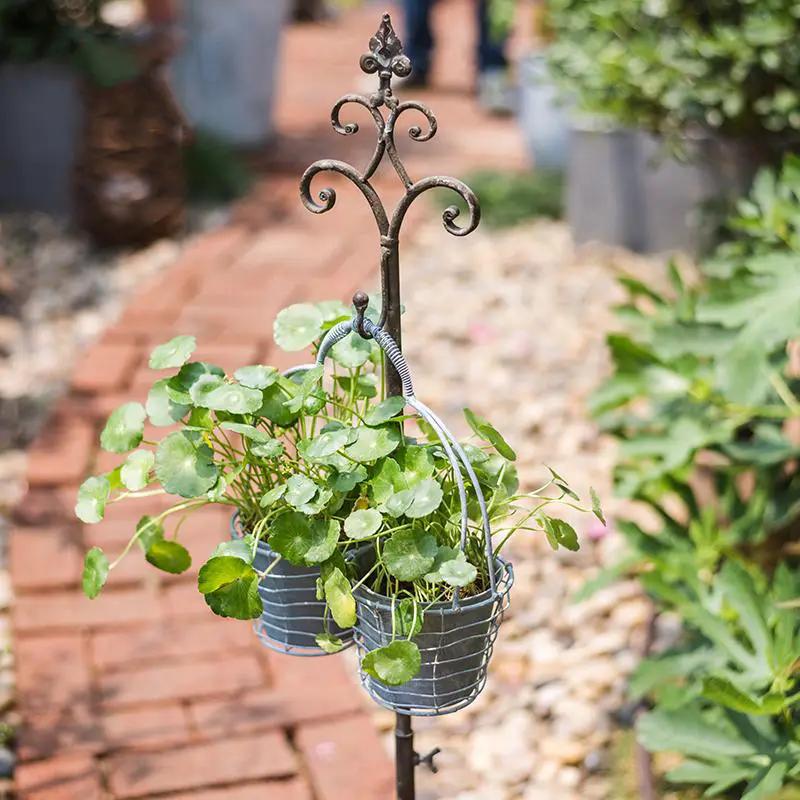Metal Hanging Plant Stand with Hook Adjustable Height by RusticReach