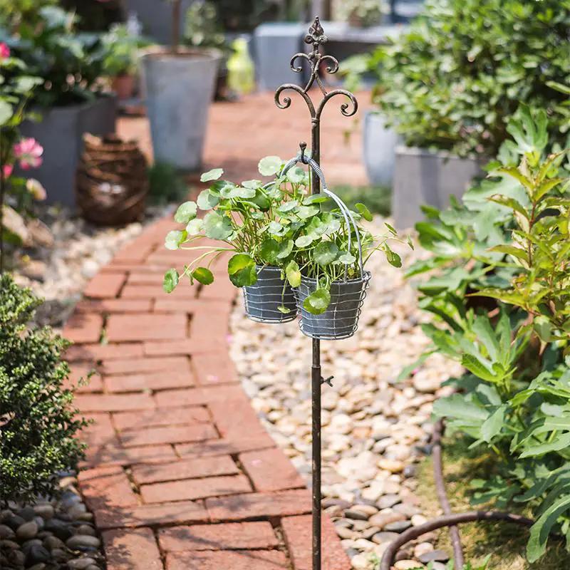 Metal Hanging Plant Stand with Hook Adjustable Height by RusticReach