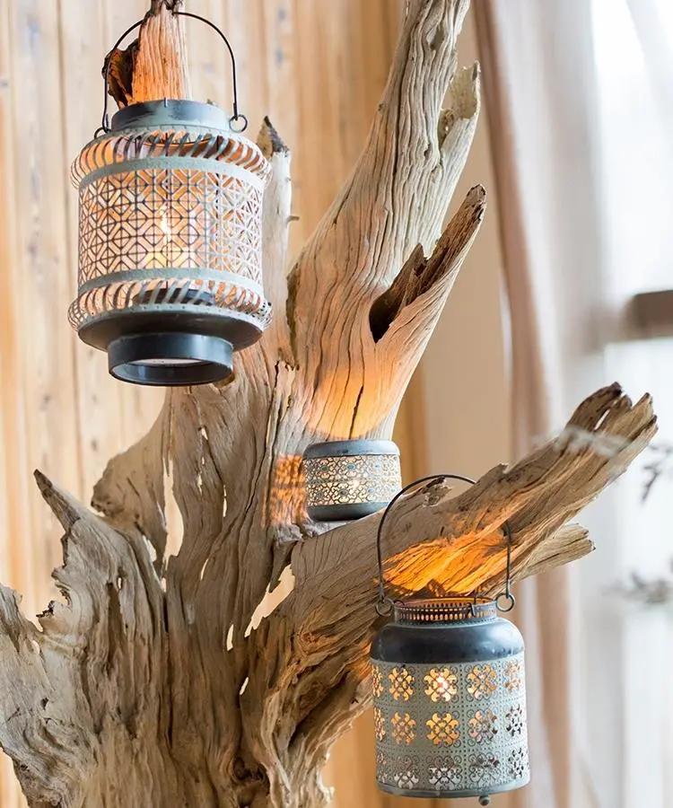 Metal Lantern Candle Holder by RusticReach