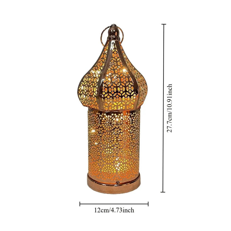 Metal Lantern Lamp - Rose Gold Moroccan by House Of Avana