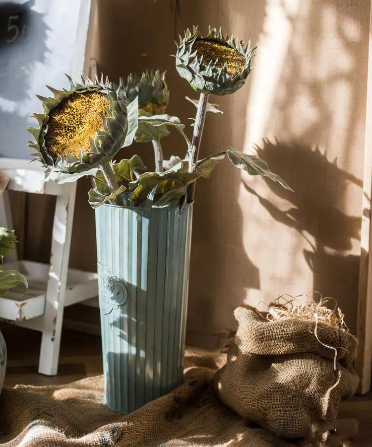 Metal Pot 'Flowers and Garden' Pot with Metal Handles (Set of 3) by RusticReach