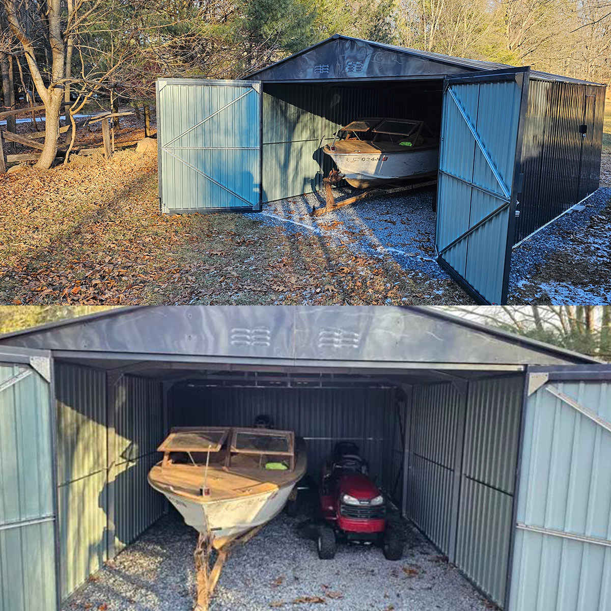 13'x20' Plus Upgraded Metal Shed w/ Double Front Doors & Side Entry Door by Chery Industrial