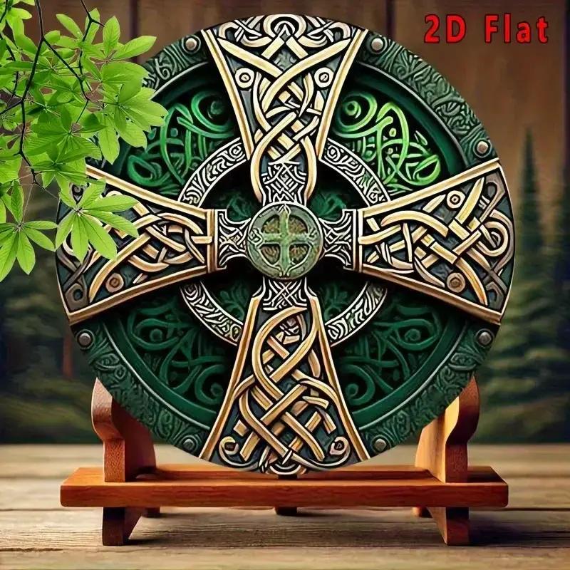 Metal Sign - Celtic Knot Metal Green 8x8 by House Of Avana