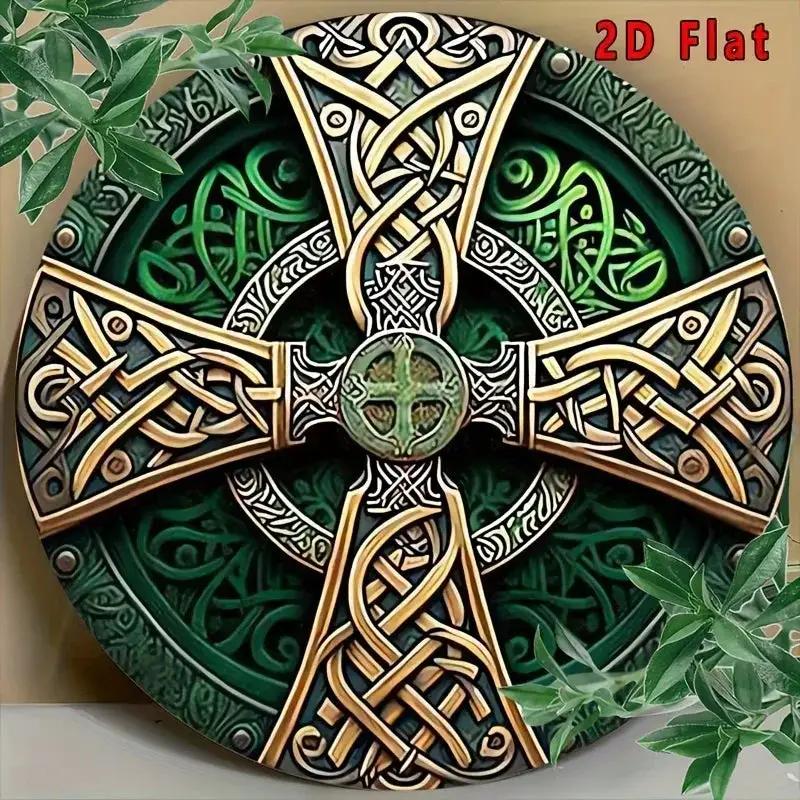 Metal Sign - Celtic Knot Metal Green 8x8 by House Of Avana