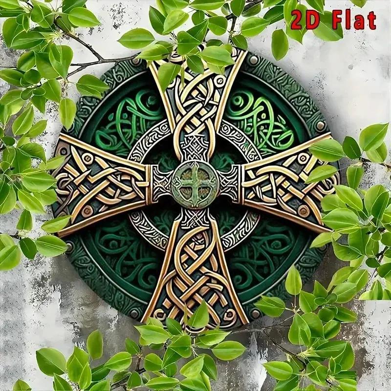 Metal Sign - Celtic Knot Metal Green 8x8 by House Of Avana