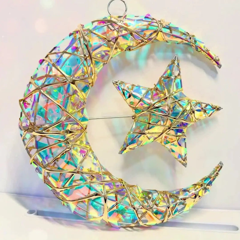 Metal Star Moon Pendant - 11.8-inch Luxury by House Of Avana