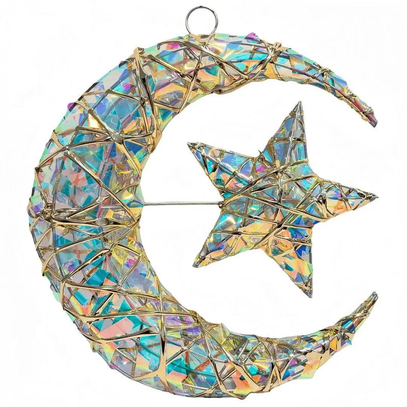 Metal Star Moon Pendant - 11.8-inch Luxury by House Of Avana