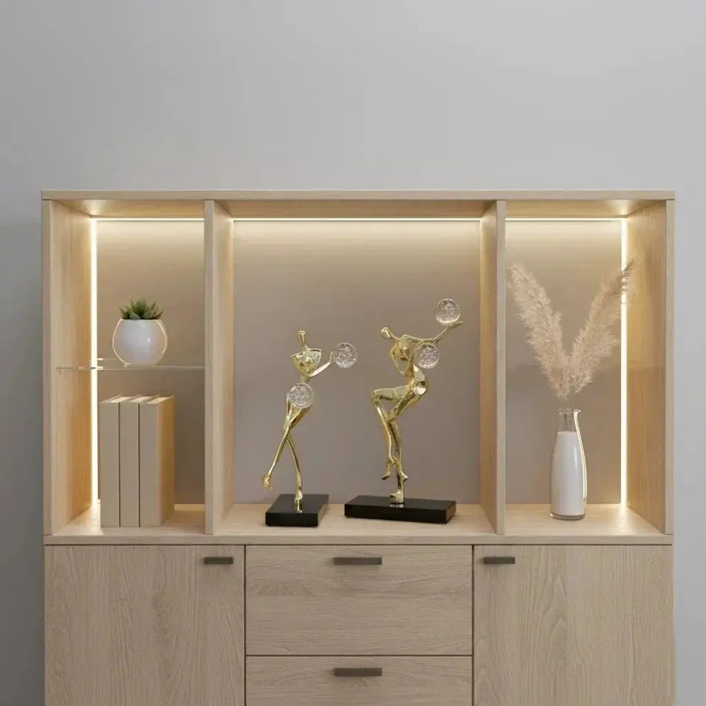 Modern Abstract Human Sculpture with Golden Spheres | Table Decor by House Of Avana