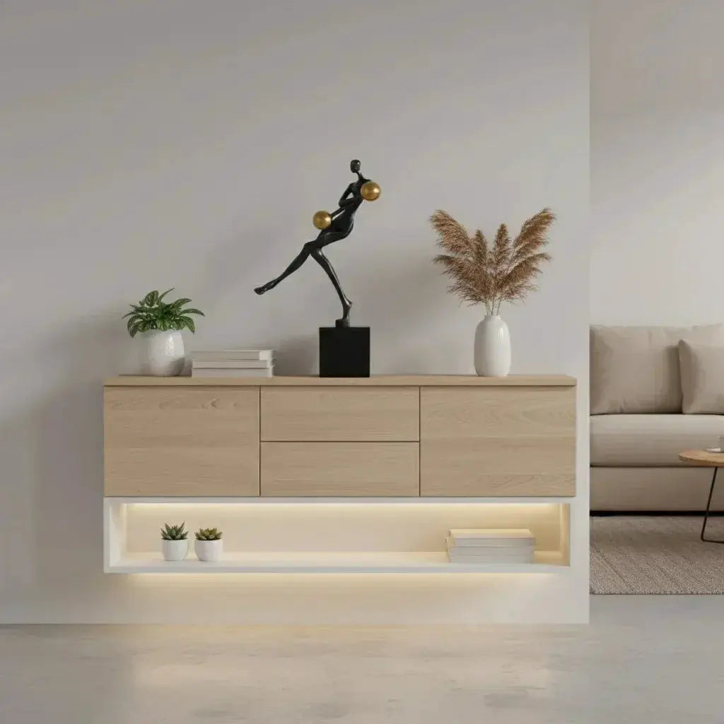 Modern Abstract Human Sculpture with Golden Spheres | Table Decor by House Of Avana
