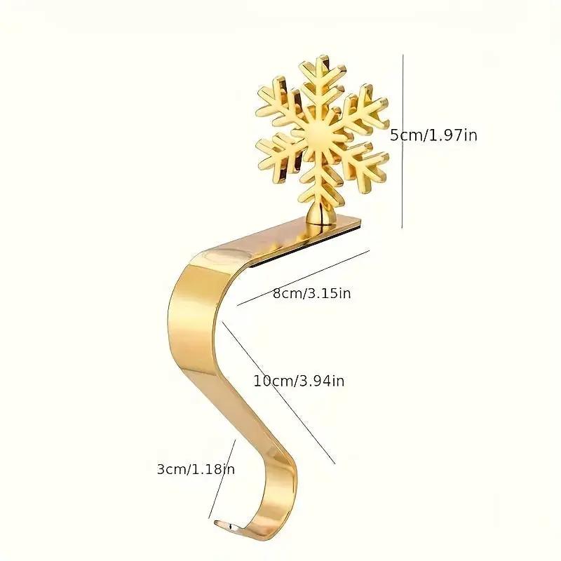 Metal Stocking Holder Set, 4pcs Golden & Silvery Hooks with Anti-Slip Pads by House Of Avana