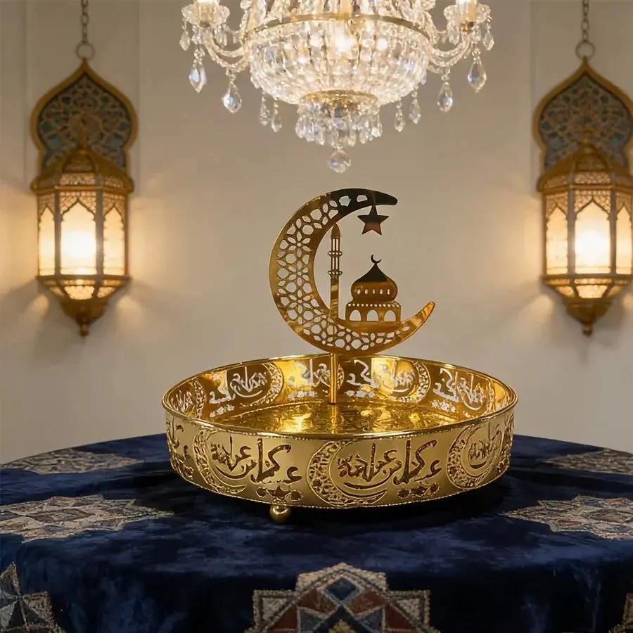 Metal Storage Box - Gold Centerpiece by House Of Avana