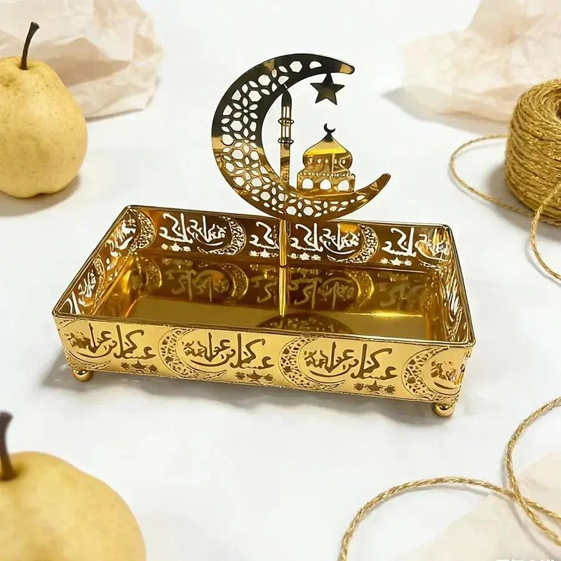 Metal Storage Box - Gold Centerpiece by House Of Avana
