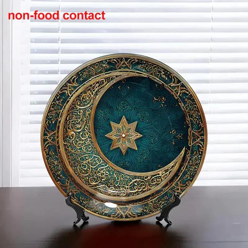 Metal Wall Art - Teal Gold Crescent Design by House Of Avana