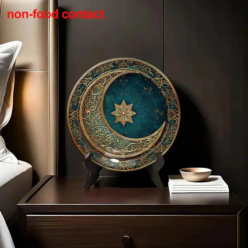Metal Wall Art - Teal Gold Crescent Design by House Of Avana