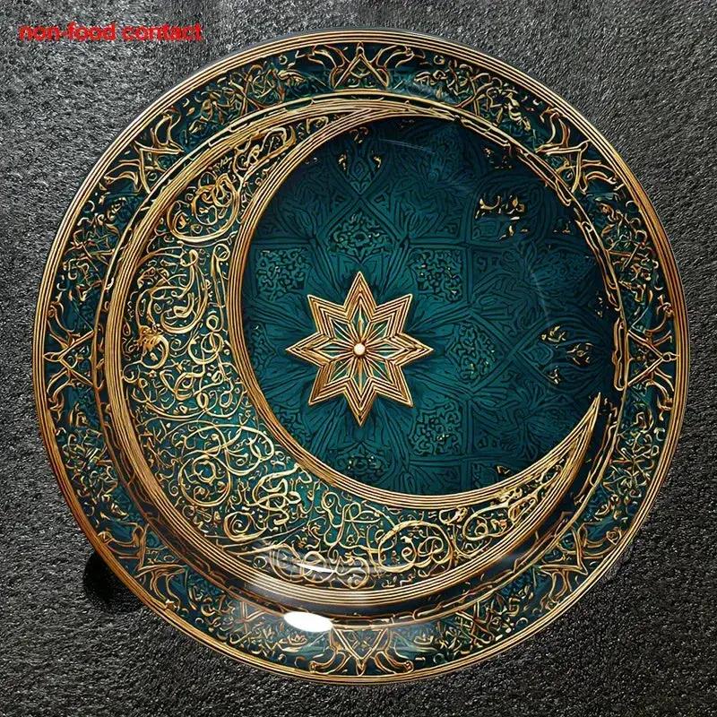 Metal Wall Art - Teal Gold Crescent Design by House Of Avana