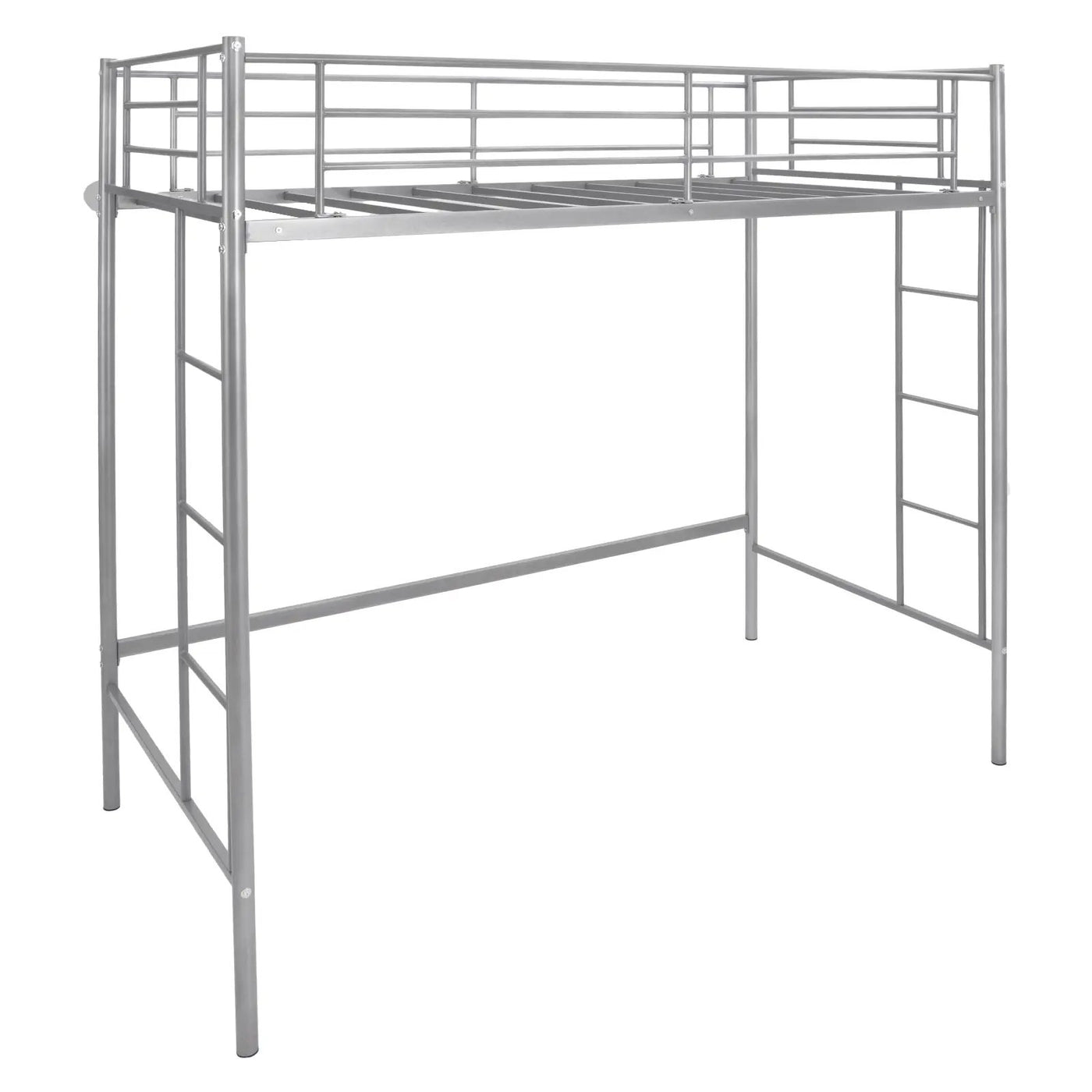 Twin Loft Bed Frame with 2 Ladders Full-length Guardrail by DirectDeals