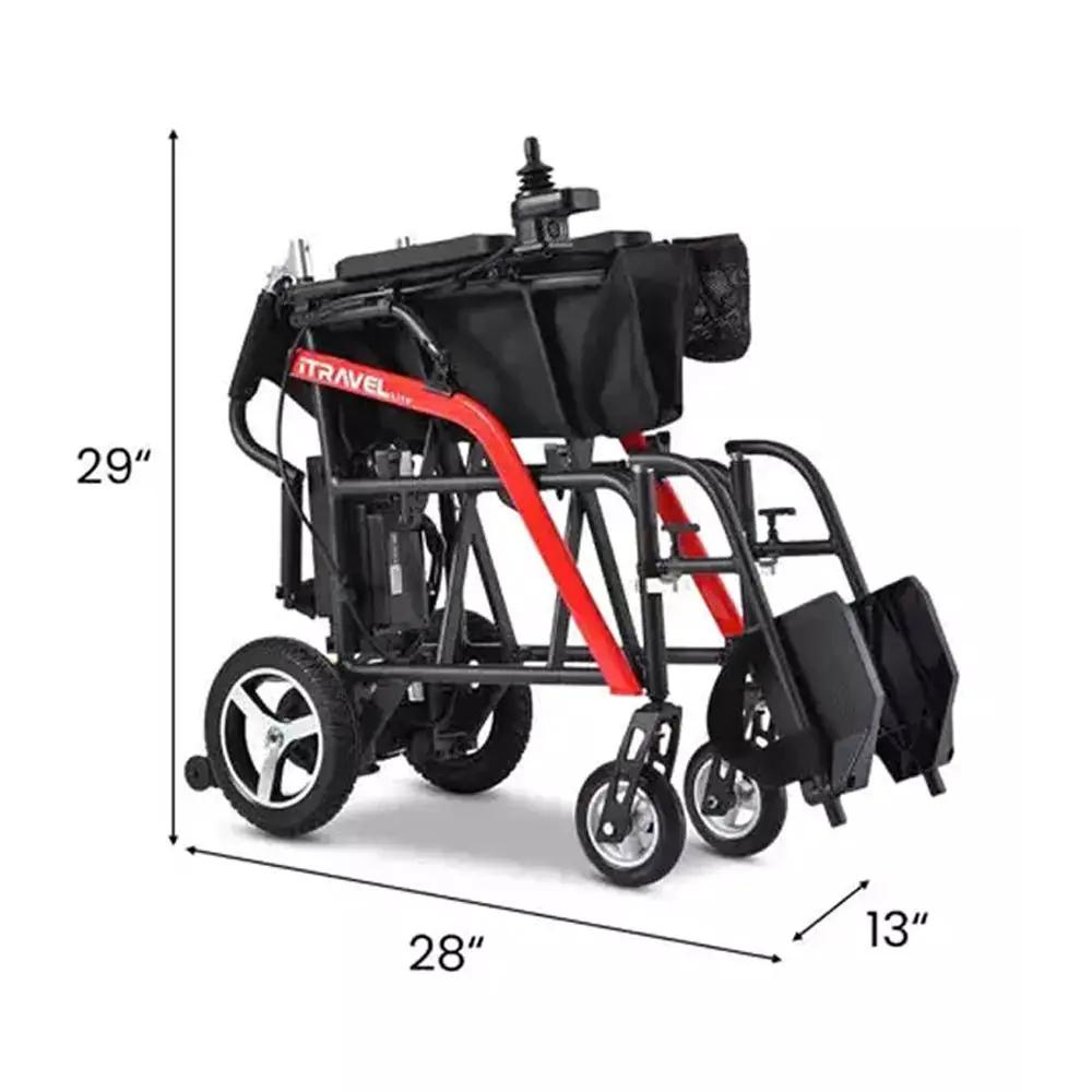 Metro Mobility iTravel Lite 24V/10AH 200W Premium Portable Folding Power Wheelchair, 220LBS (SAK97362) by SAKSBY WHOLESALE