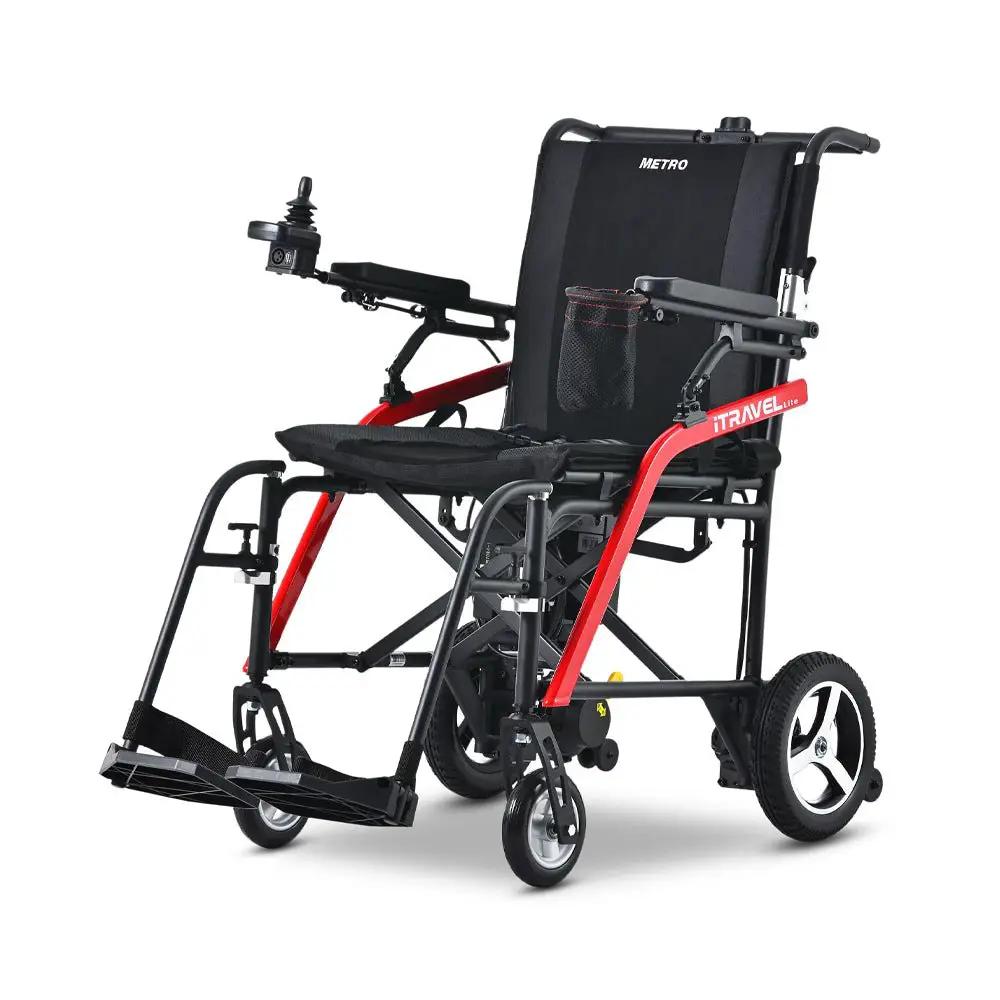 Metro Mobility iTravel Lite 24V/10AH 200W Premium Portable Folding Power Wheelchair, 220LBS (SAK97362) by SAKSBY WHOLESALE