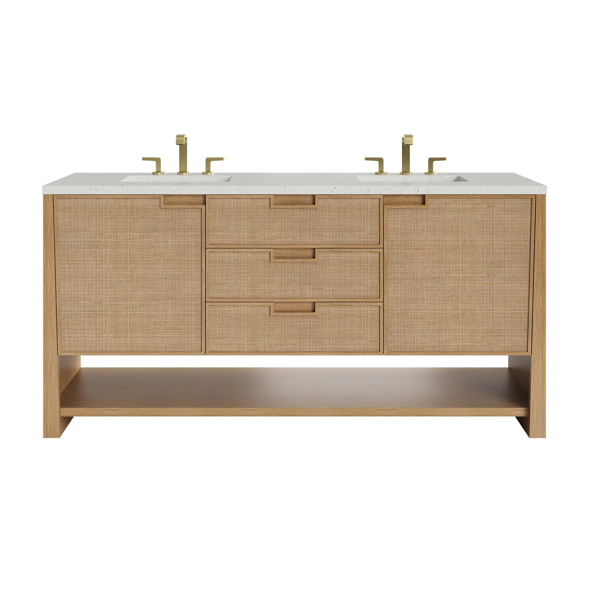 James Martin Solene 72" Double Bathroom Vanity, Seaside Oak with Lime Delight countertop