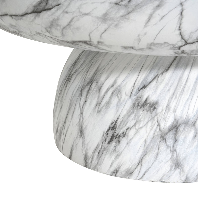 MGO Faux Marble Coffee Table with Handcrafted Finish - White Marble, photo 7 of 7