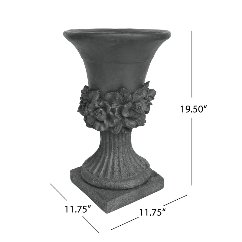 MGO Garden Urn Planter with Weather Resistance - Gray, photo 6 of 7