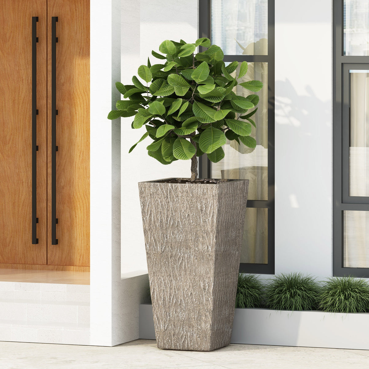 MGO Planter with Natural Stone Finish - Outdoor Lightweight Concrete, photo 2 of 10