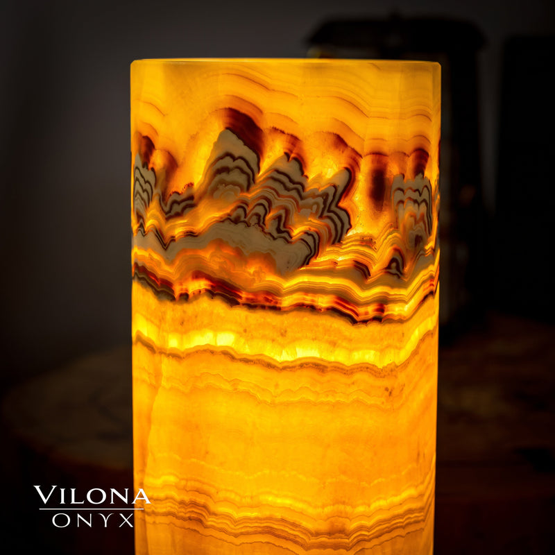 Miami Sunset Onyx Lamp (Cylinder Table Lamp #2), photo 4 of 5