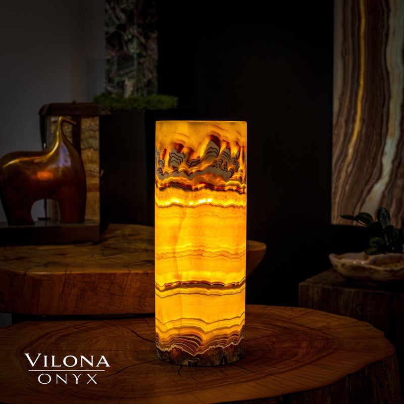 Miami Sunset Onyx Lamp (Cylinder Table Lamp #2), photo 5 of 5
