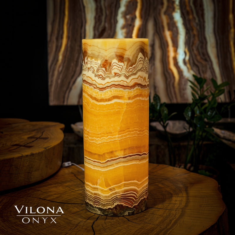 Miami Sunset Onyx Lamp (Cylinder Table Lamp #2), photo 2 of 5