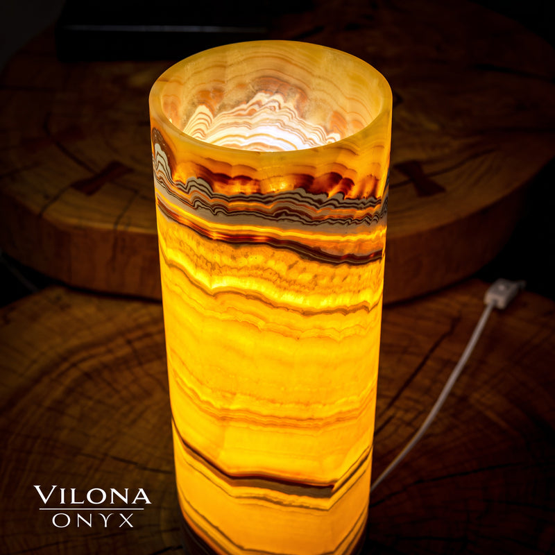 Miami Sunset Onyx Lamp (Cylinder Table Lamp #5), photo 5 of 5