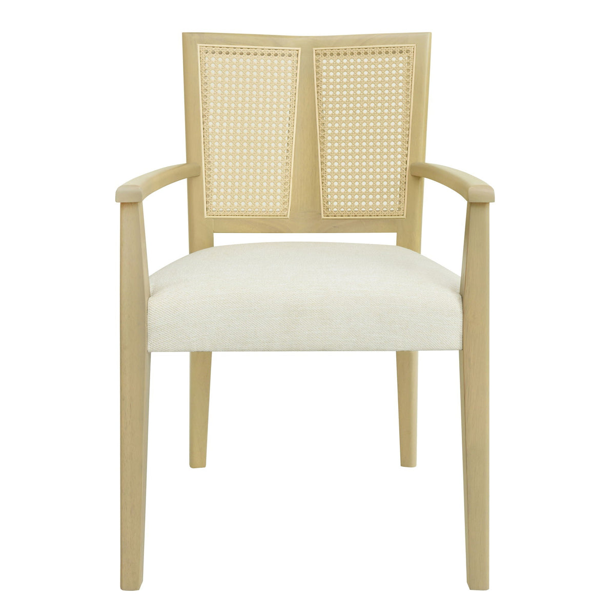 Mid Century Modern Arm Dining Chairs with Rattan Backrest - Dark Brown or Light Brown, photo 4 of 8