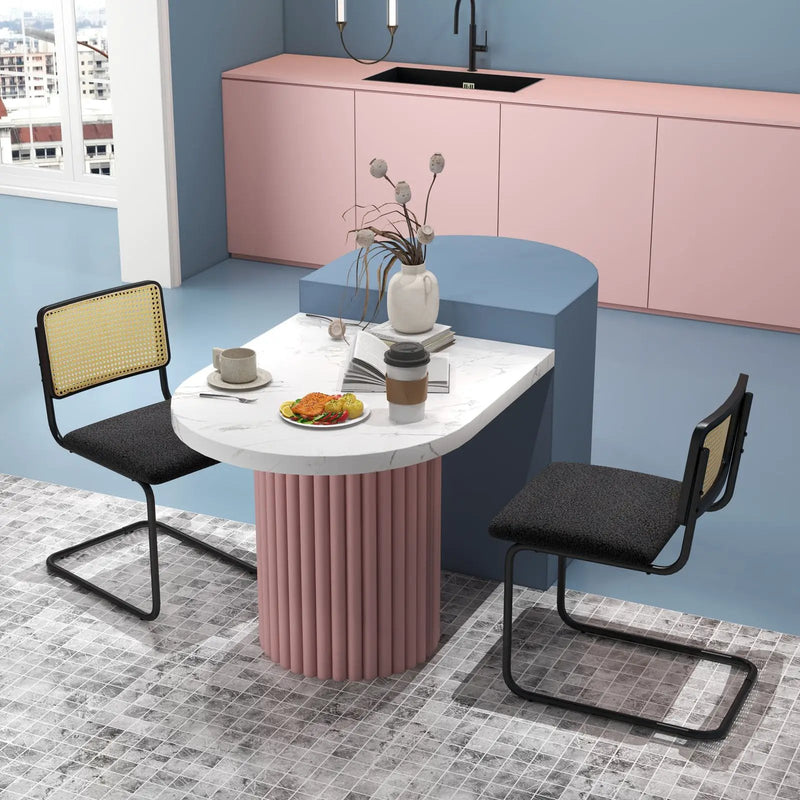 2 Pieces Mid-Century Modern Dining Chair with Cantilever Design-Black by DirectDeals