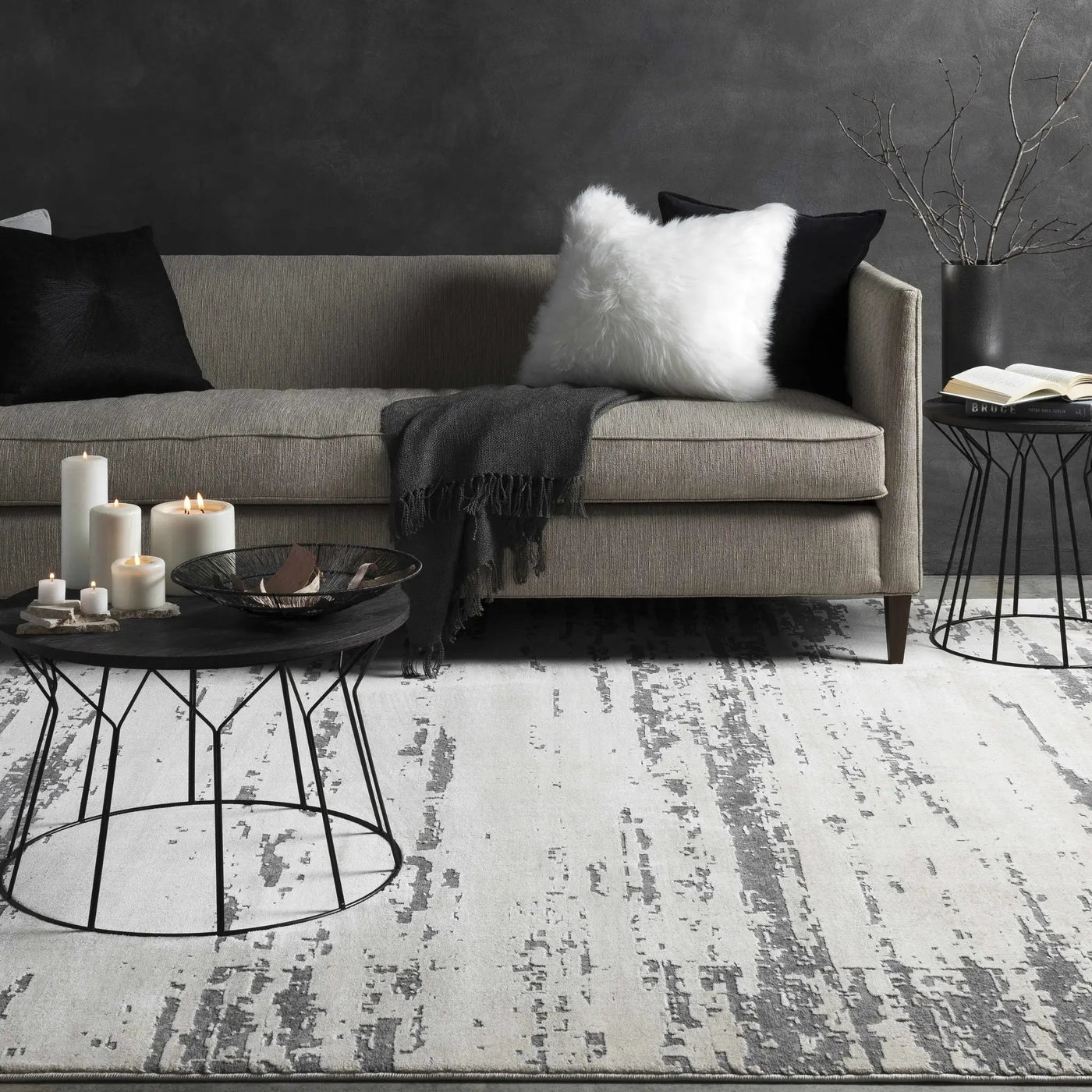Mikana Beige Tibetan Rug by Boutique Rugs