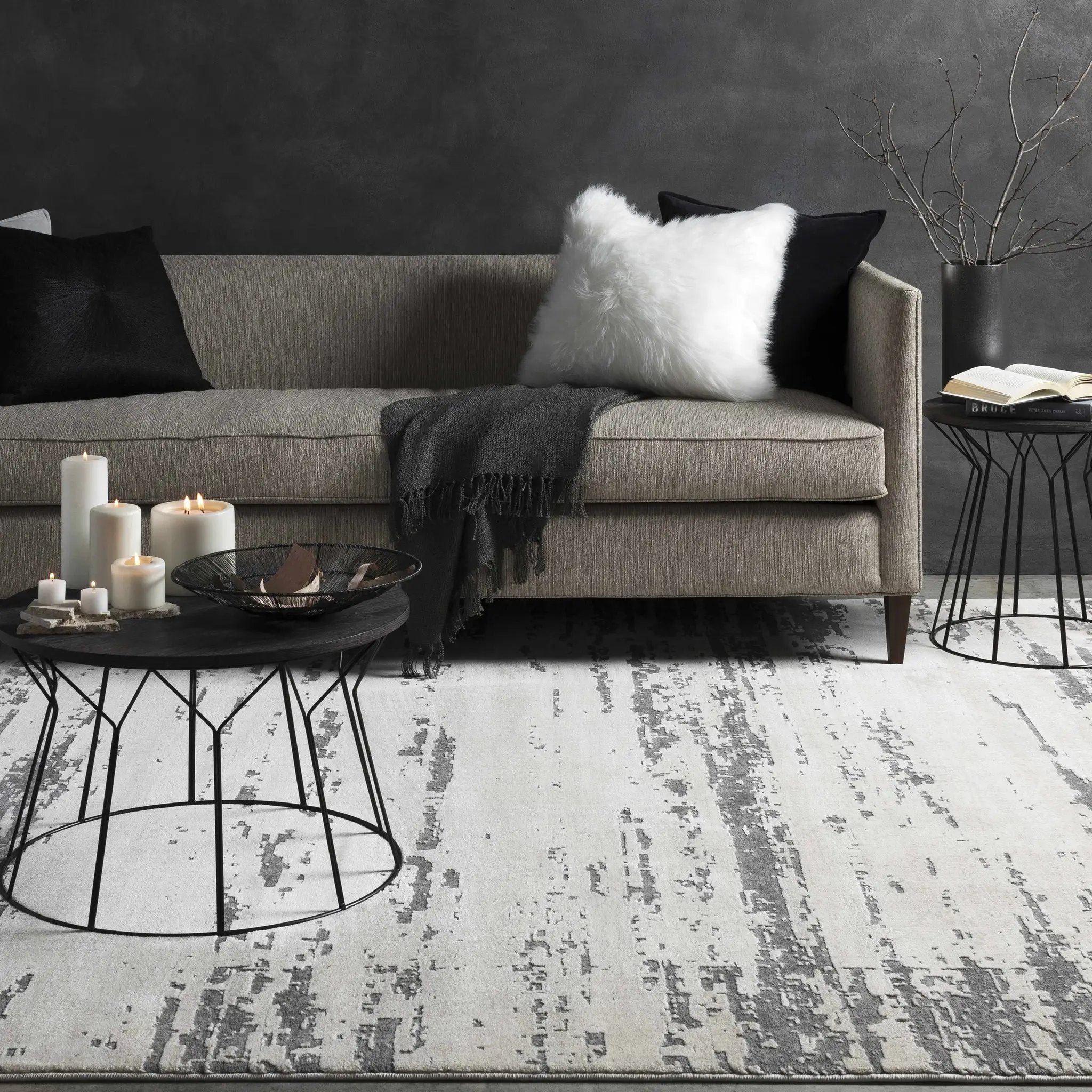 Mikana Beige Tibetan Rug by Boutique Rugs