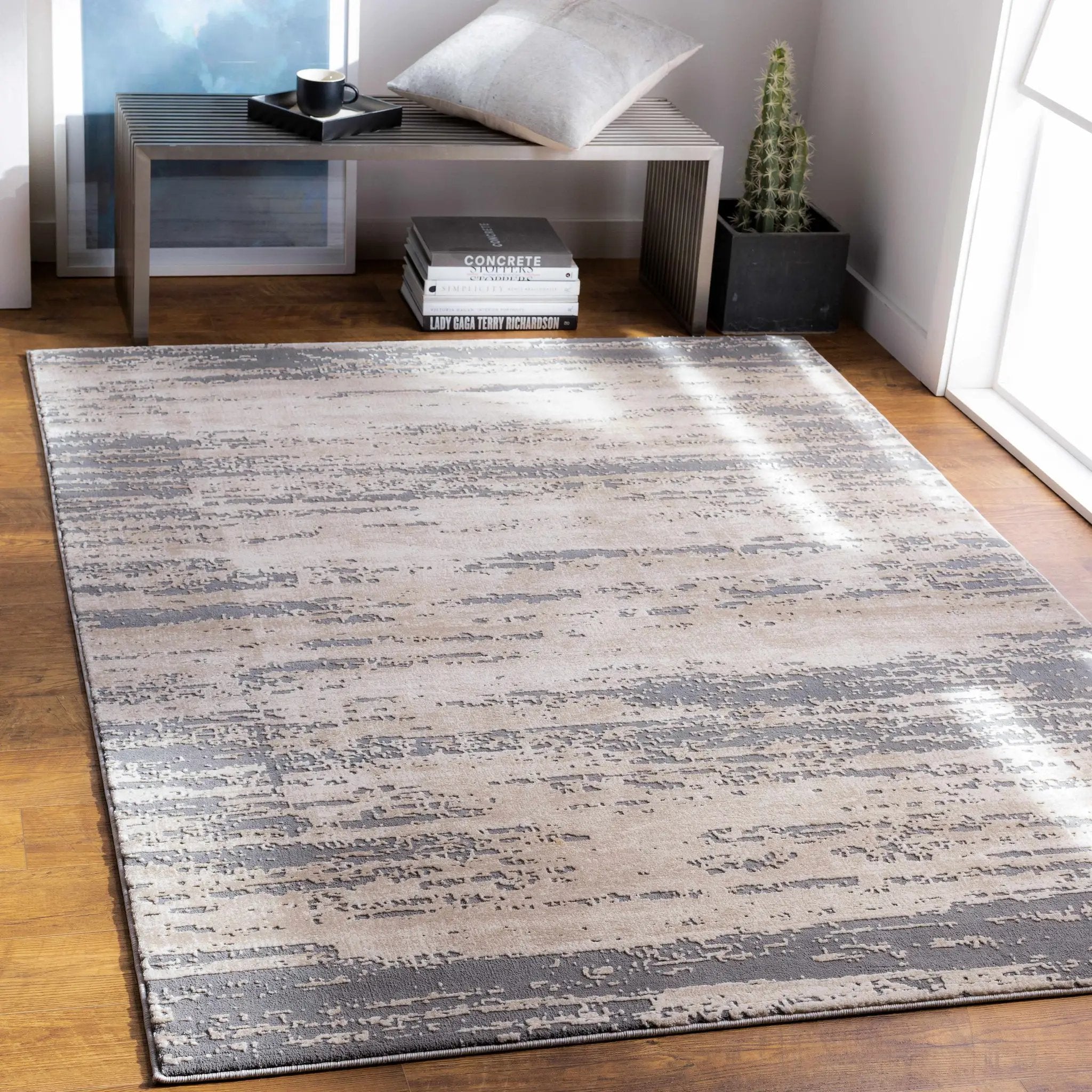 Mikana Beige Tibetan Rug by Boutique Rugs