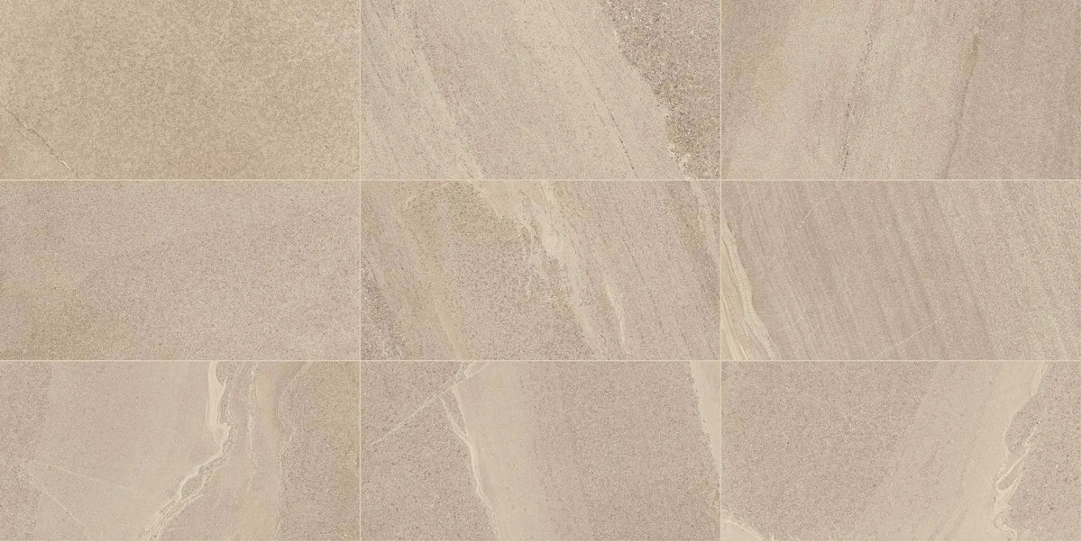 Milestone East Beige Cove Base Stone Look Porcelain 6x12 by landmarkceramics