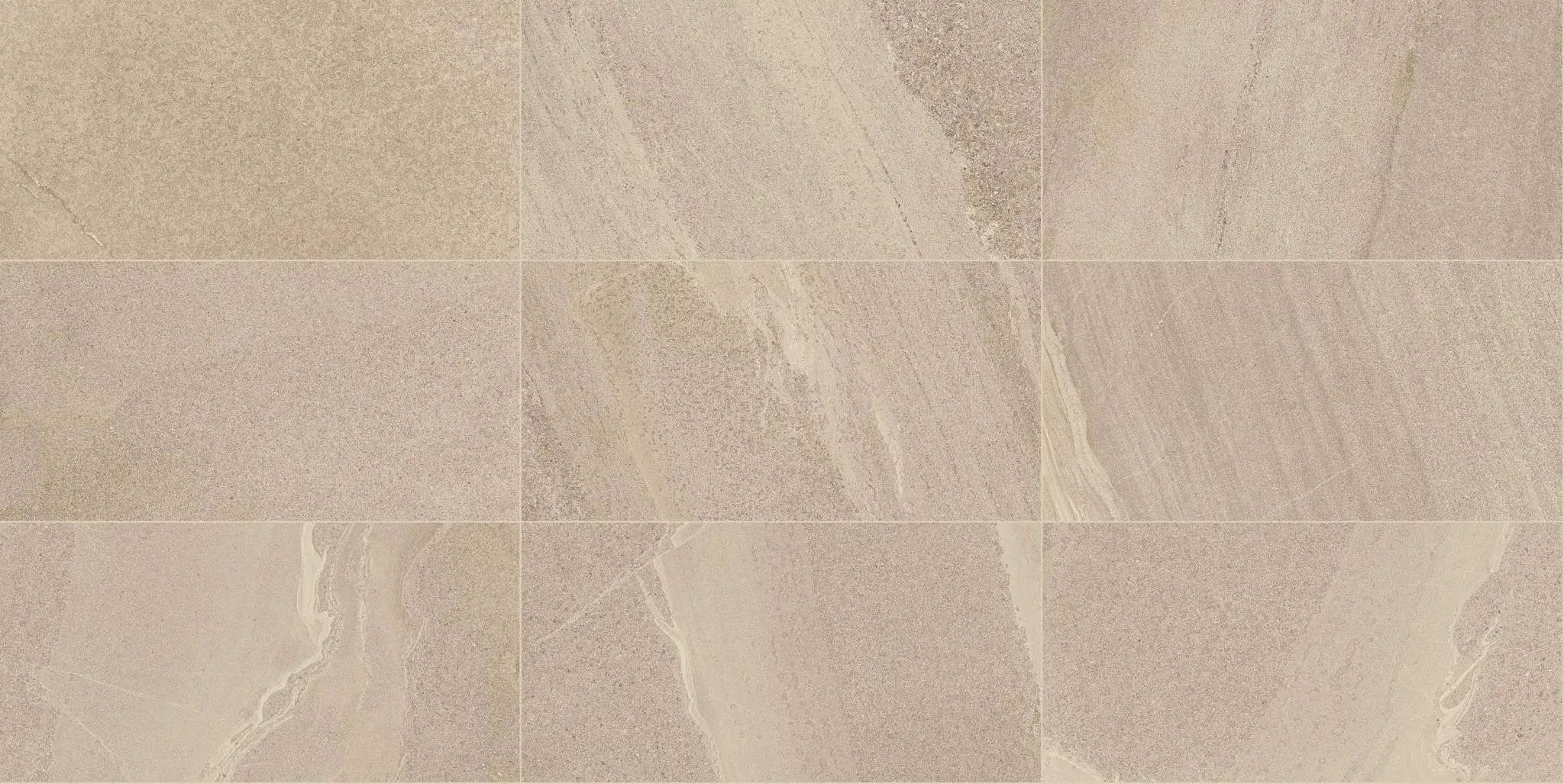 Milestone East Beige Stone Look Porcelain Tiles 12x24 by landmarkceramics