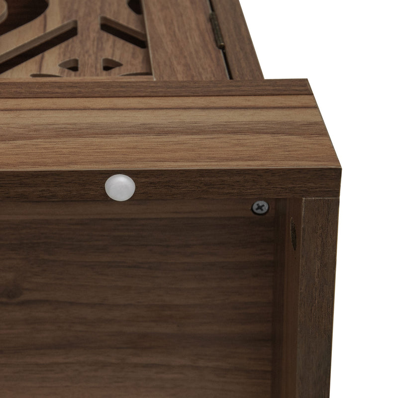 Carved Wooden Storage Cabinet, 4 Doors 1 Drawer, 72-Inch Tall, Walnut, photo 6 of 10