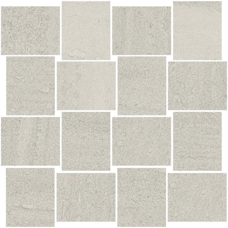 Milestone North White Mosaic B Stone Look Porcelain Mosaics 12x12 by landmarkceramics